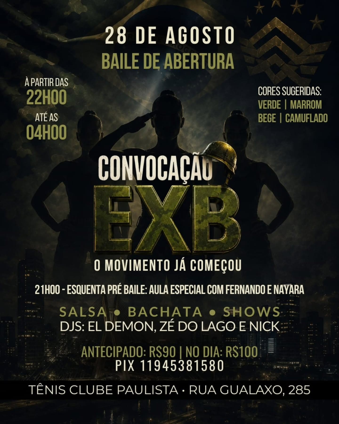 Flyer: Convocação ExB - Baile de Abertura