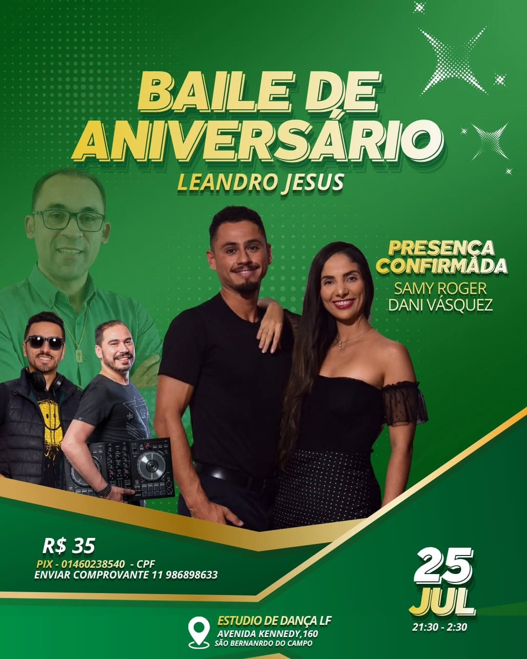 Flyer: Baile de Aniversário Leandro Jesus