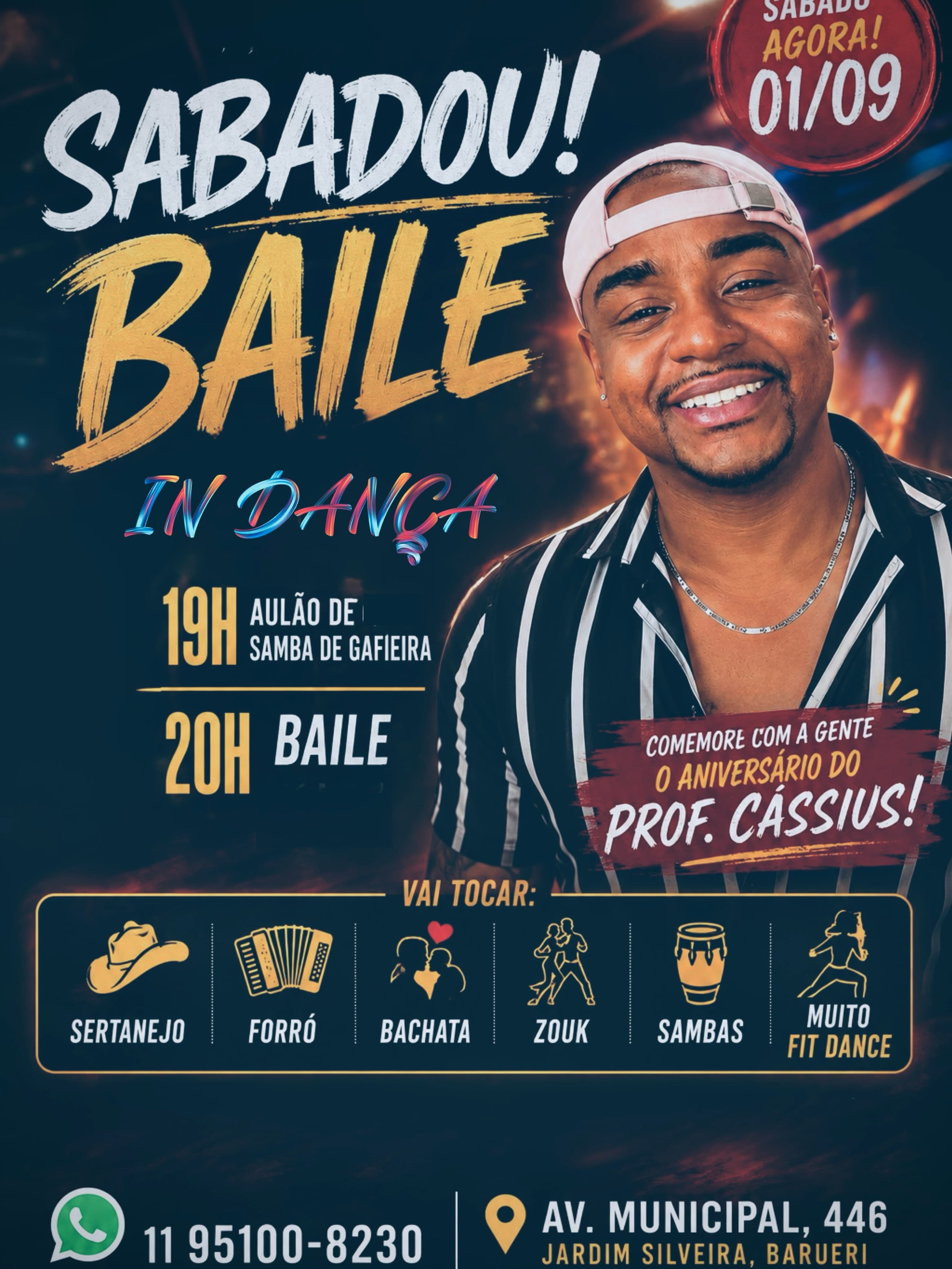 Flyer: Sabadou! Baile In Dança - Aniversário do Prof. Cássius