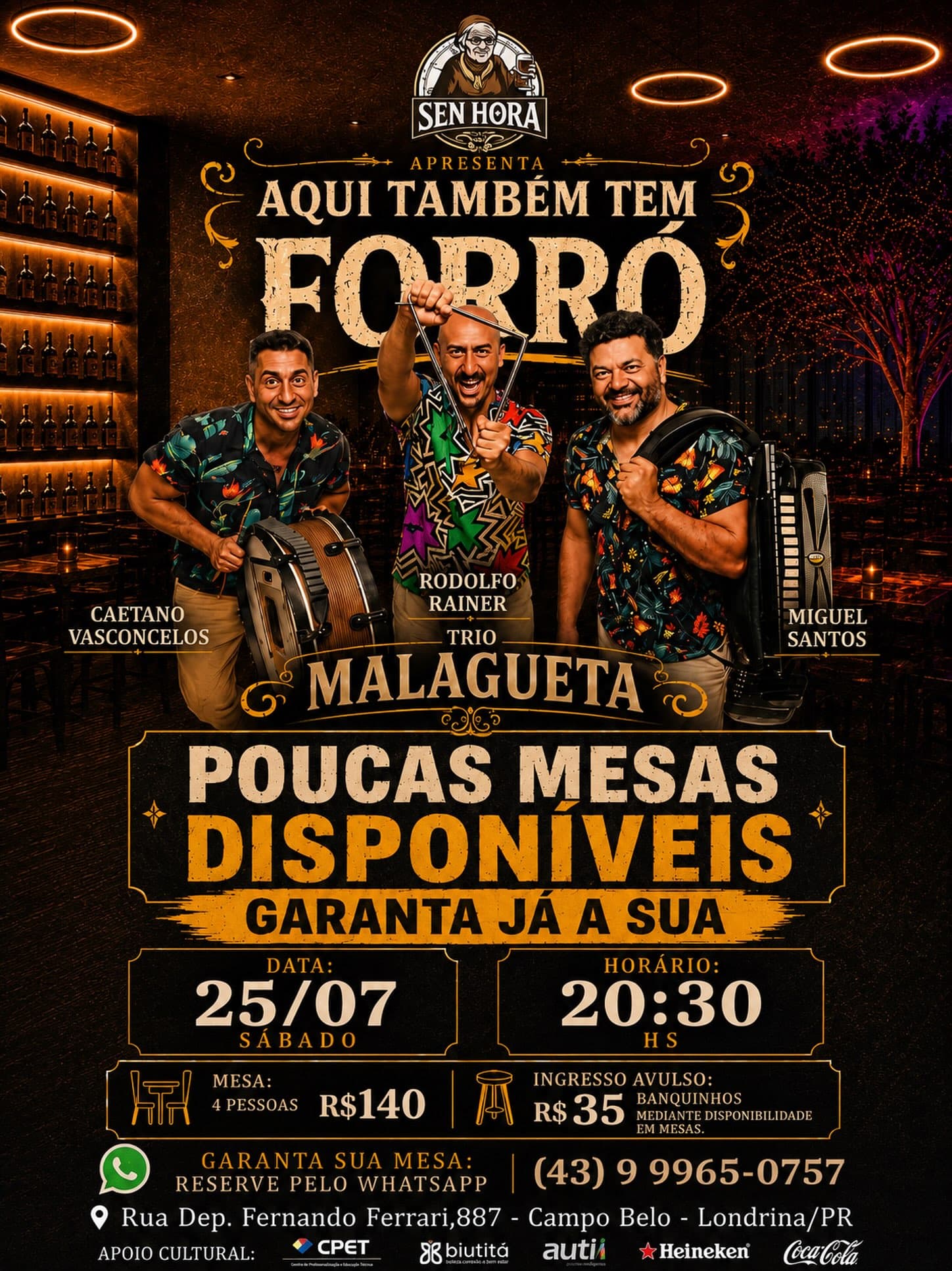 Flyer: Aqui Também Tem Forró - Trio Malagueta
