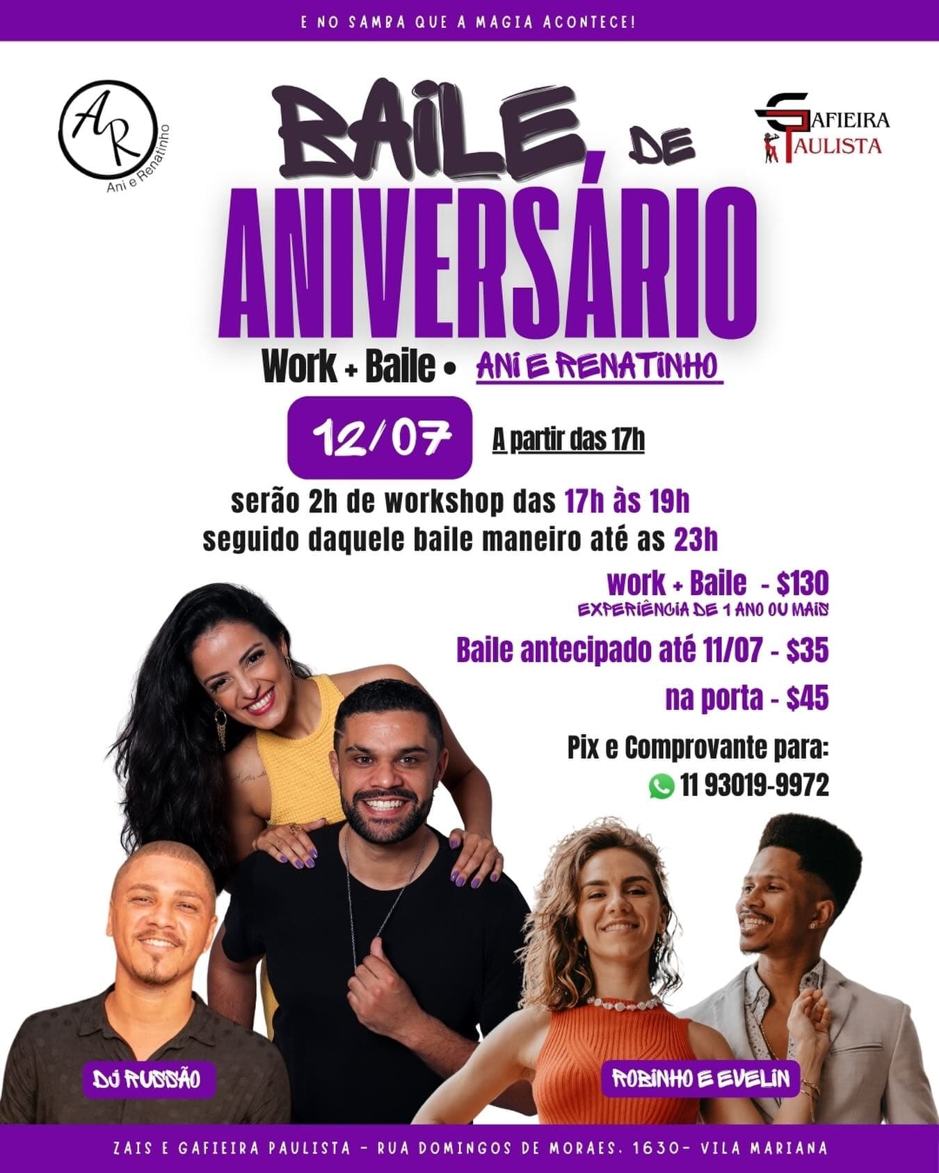Flyer: Baile de Aniversário Ani e Renatinho - Work + Baile