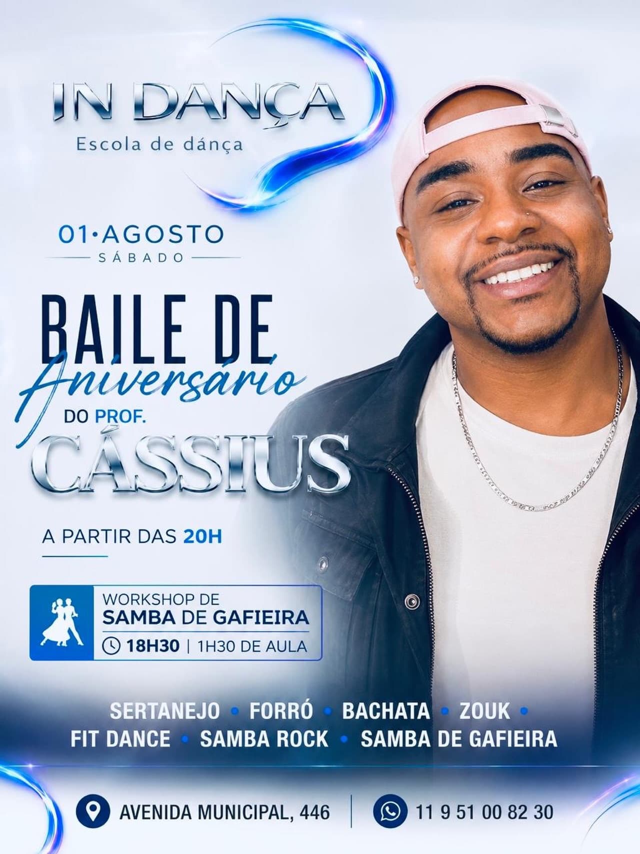 Flyer: Baile de Aniversário do Prof. Cássius