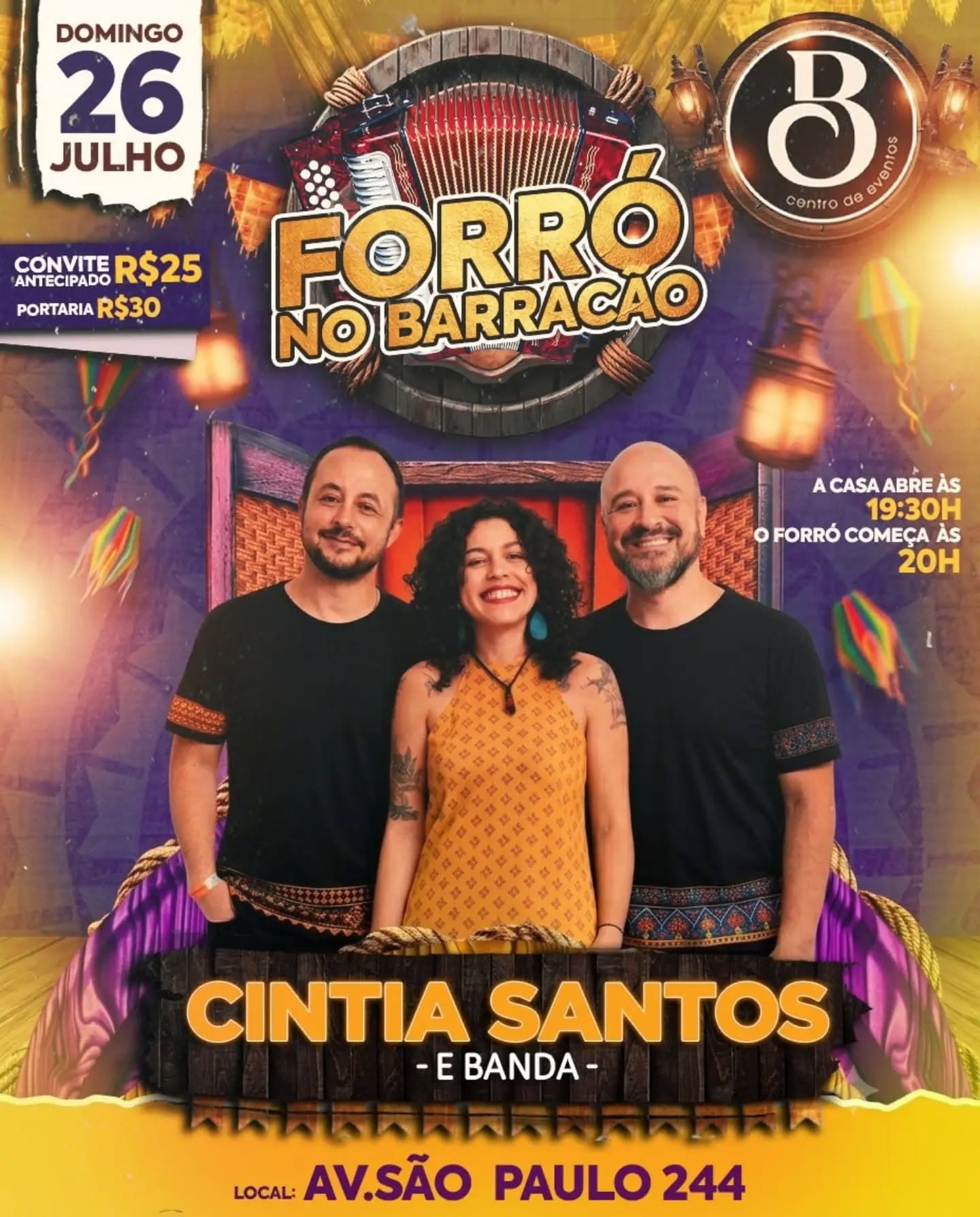 Flyer: Forró no Barracão - Cintia Santos e Banda
