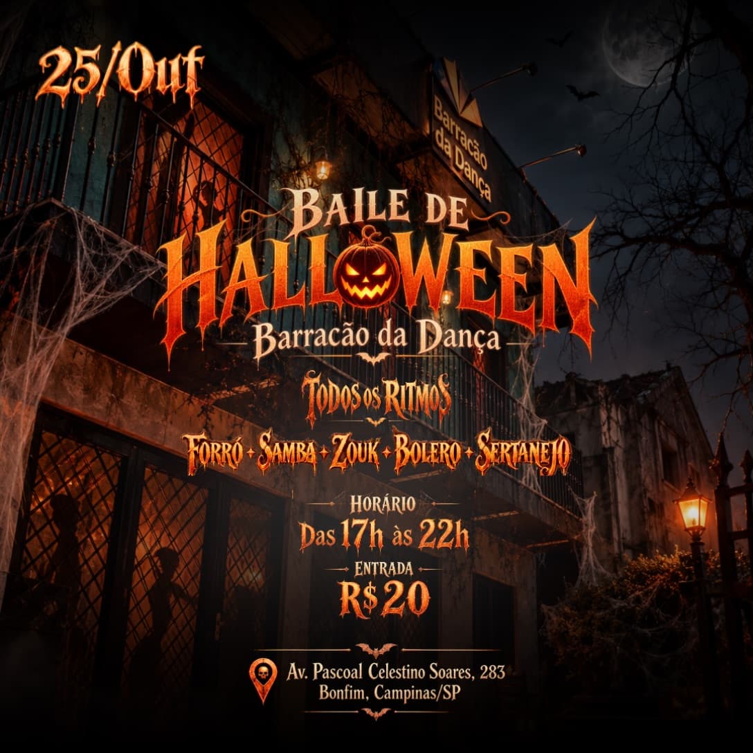 Flyer: Baile de Halloween — Barracão da Dança
