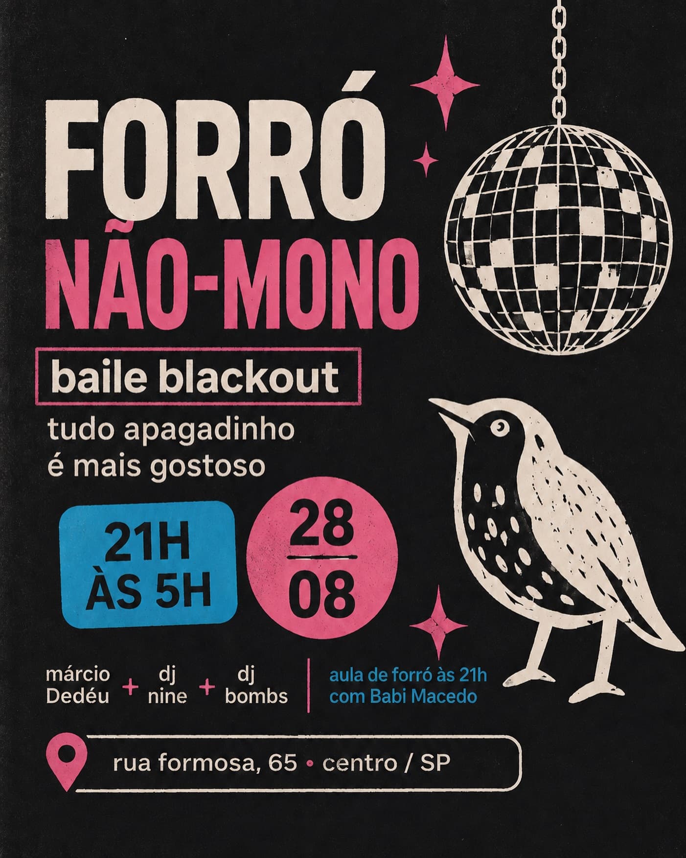 Flyer: Forró Não-Mono - Baile Blackout