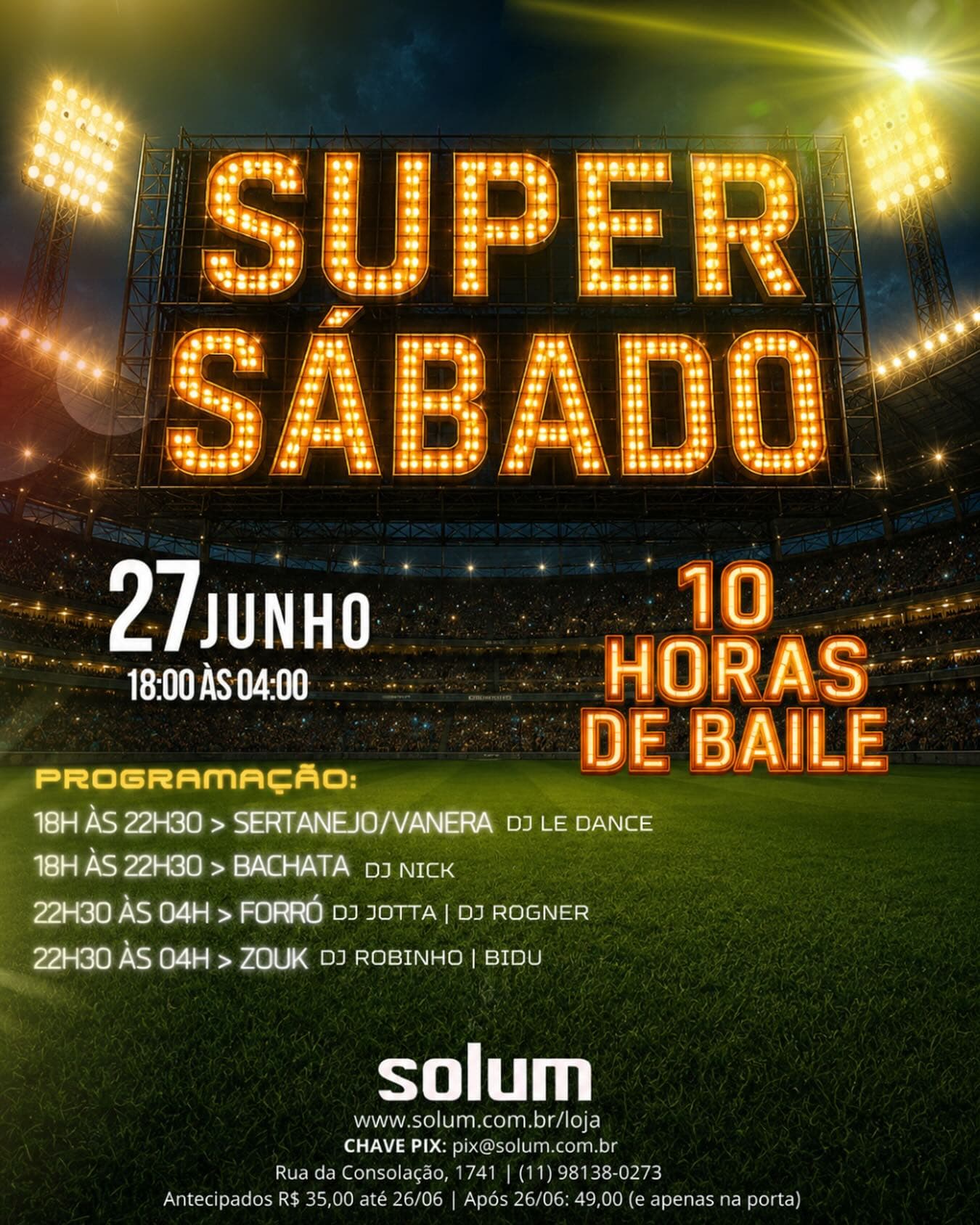 Flyer: Super Sábado - 10 Horas de Baile