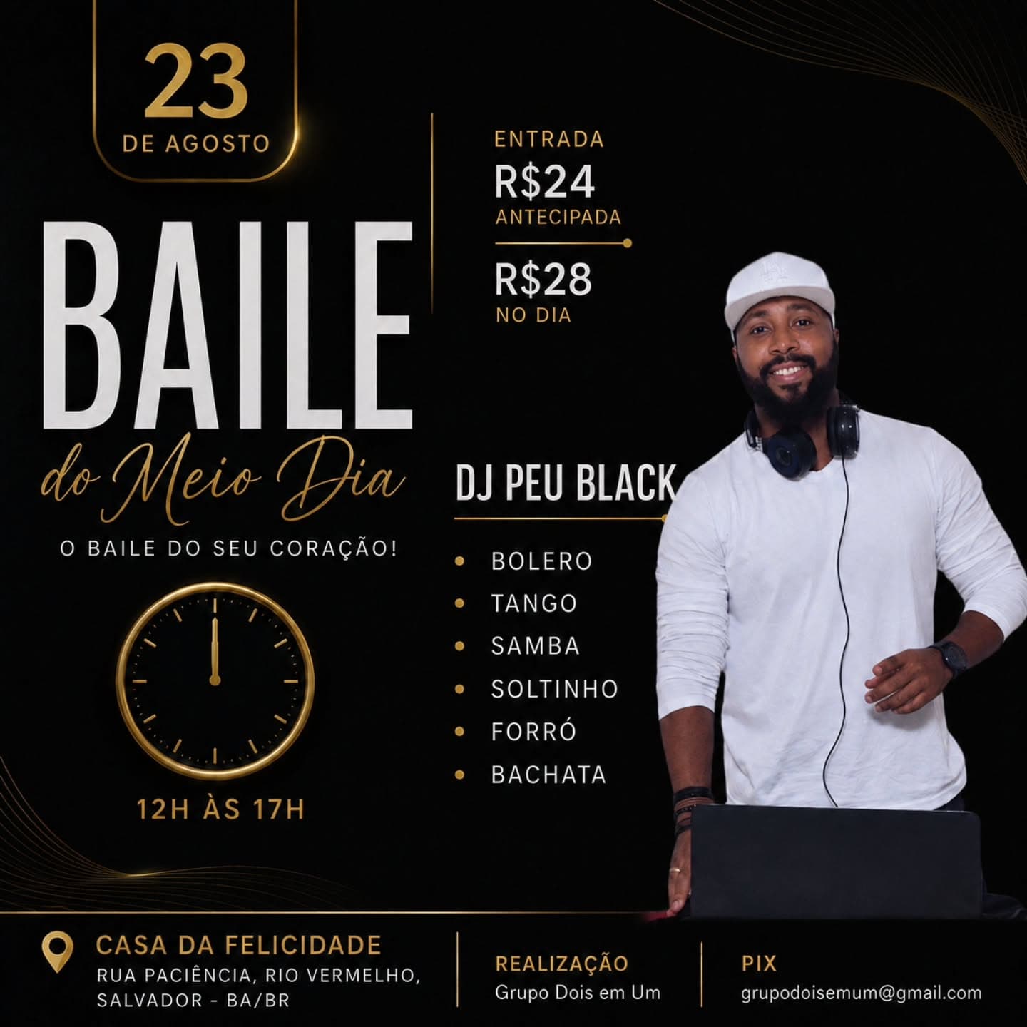 Flyer: Baile do Meio Dia – Edição de Agosto 2026