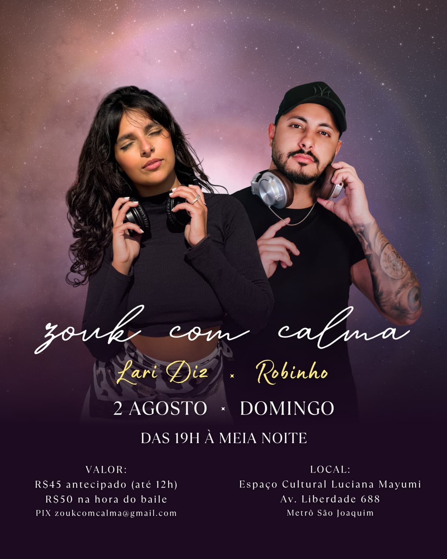 Flyer: Zouk com Calma - Baile de Agosto