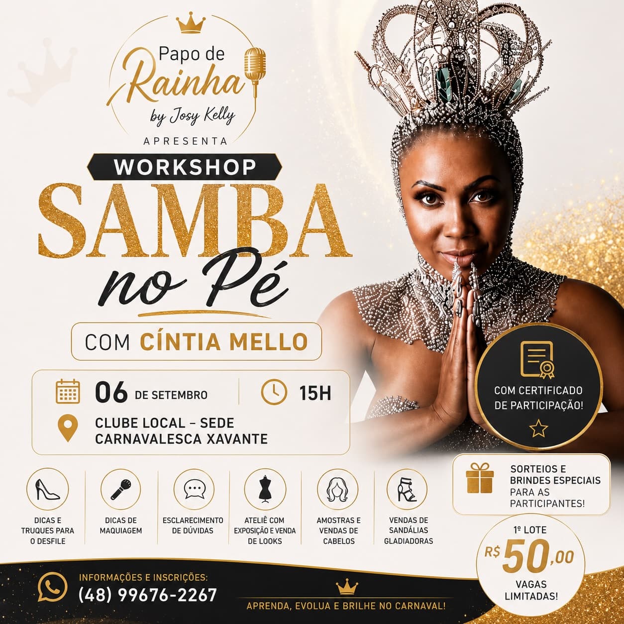 Flyer: Workshop Samba no Pé com Cíntia Mello