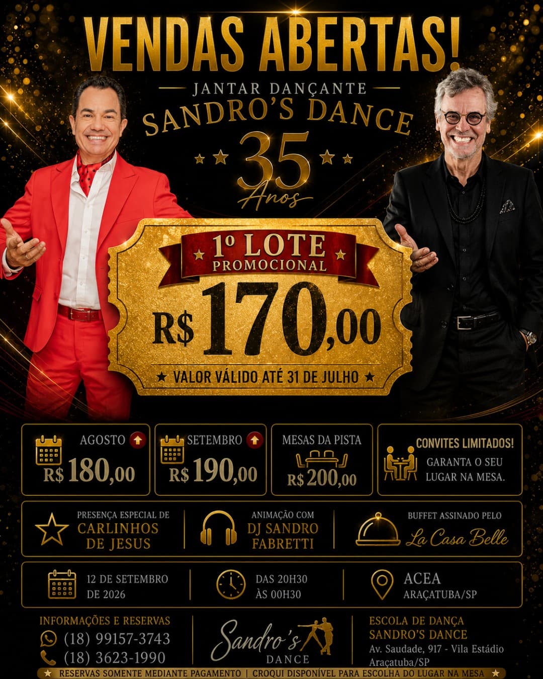 Flyer: Jantar Dançante Sandro's Dance - 35 Anos
