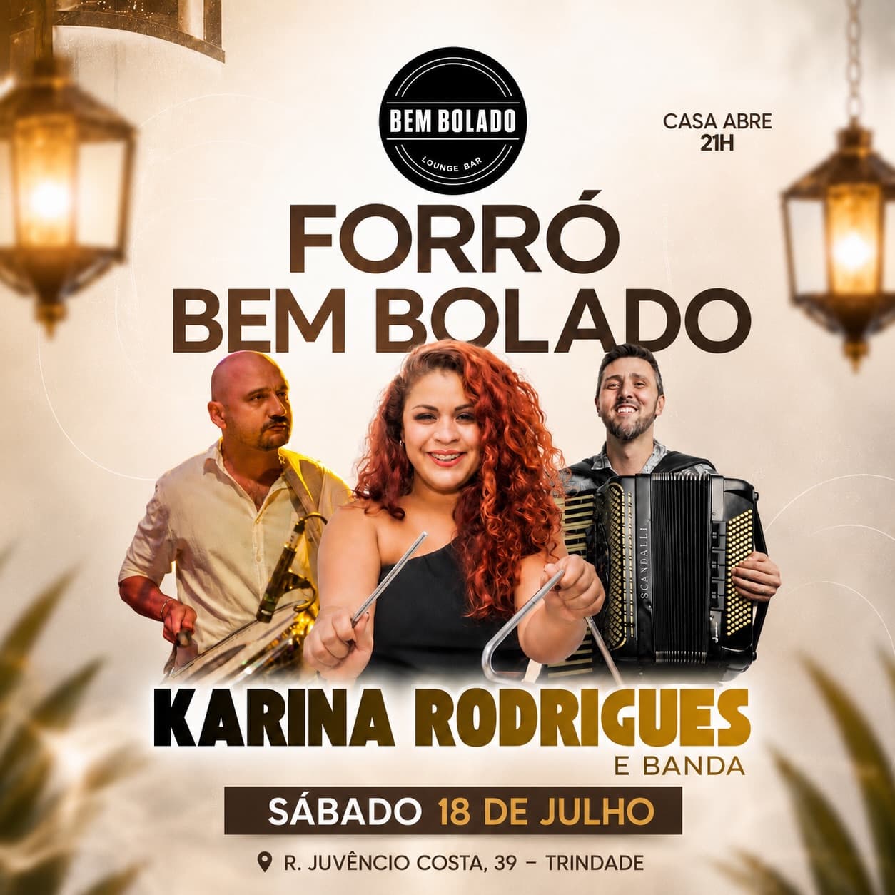Flyer: Forró Bem Bolado - Karina Rodrigues e Banda