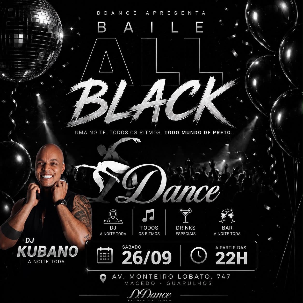 Flyer: Baile All Black — D Dance