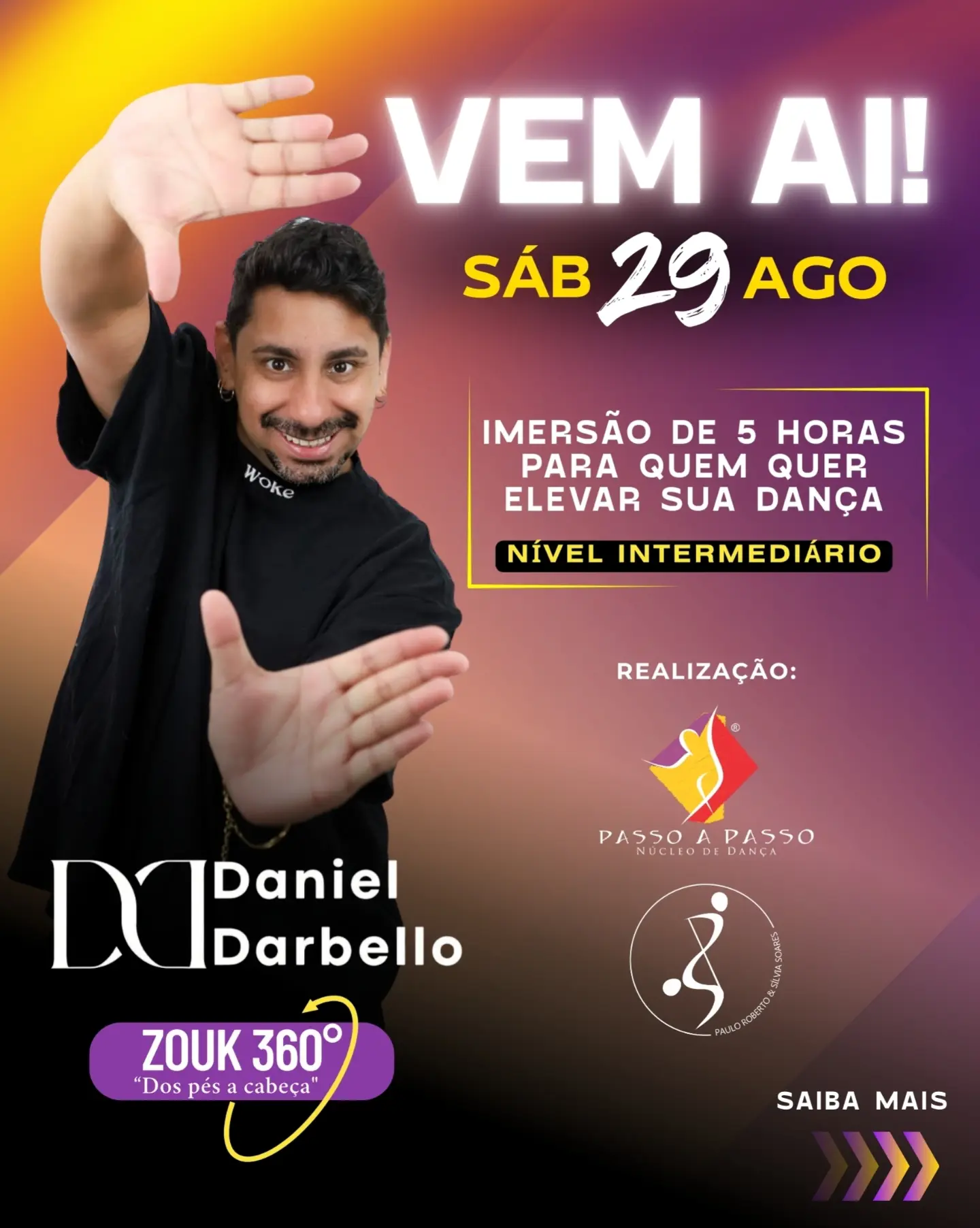 Flyer: Zouk 360° - Imersão com Daniel Darbello