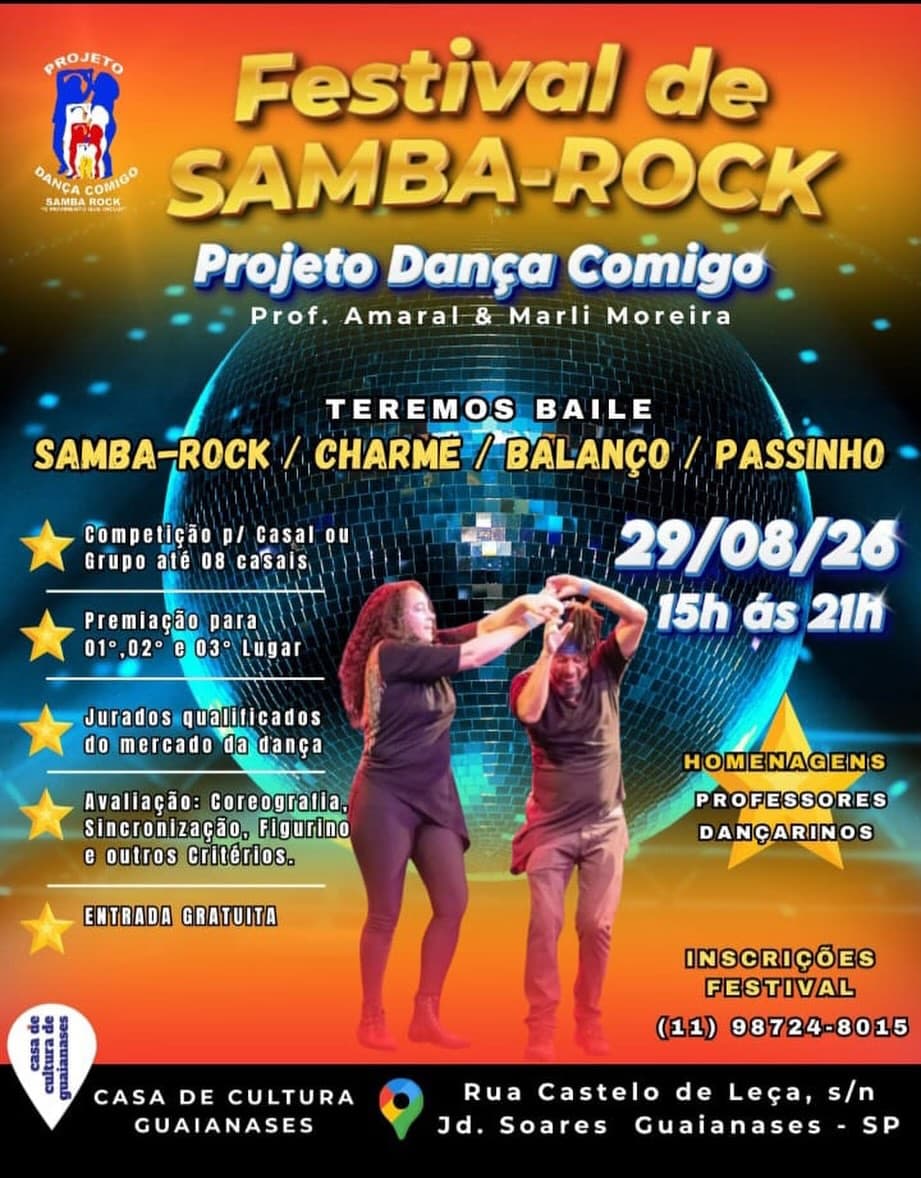 Flyer: Festival de Samba-Rock - Projeto Dança Comigo