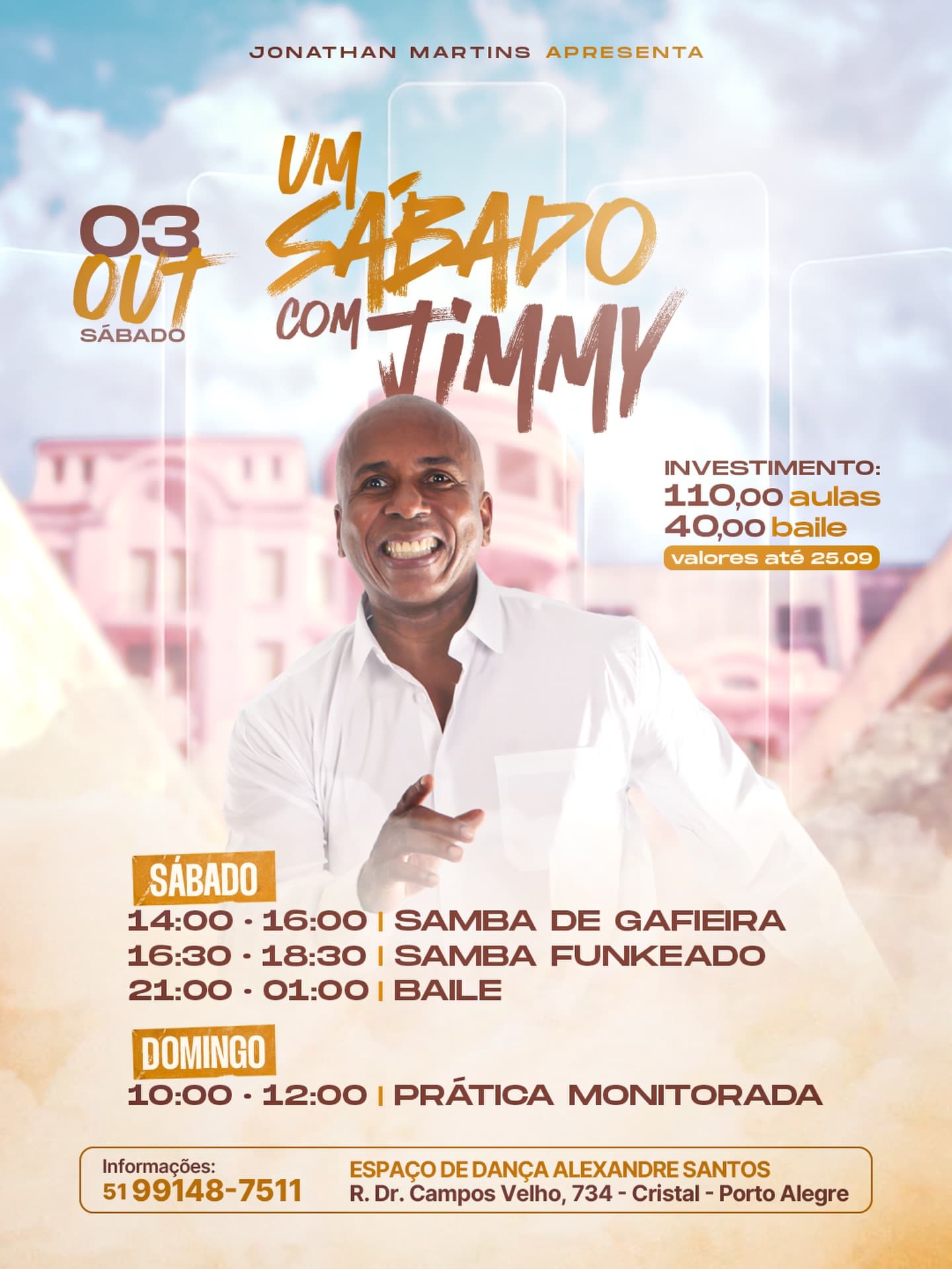 Flyer: Um Sábado com Jimmy - Jimmy de Oliveira em Porto Alegre