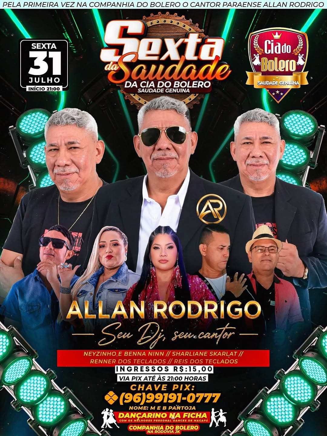 Flyer: Sexta da Saudade - Allan Rodrigo