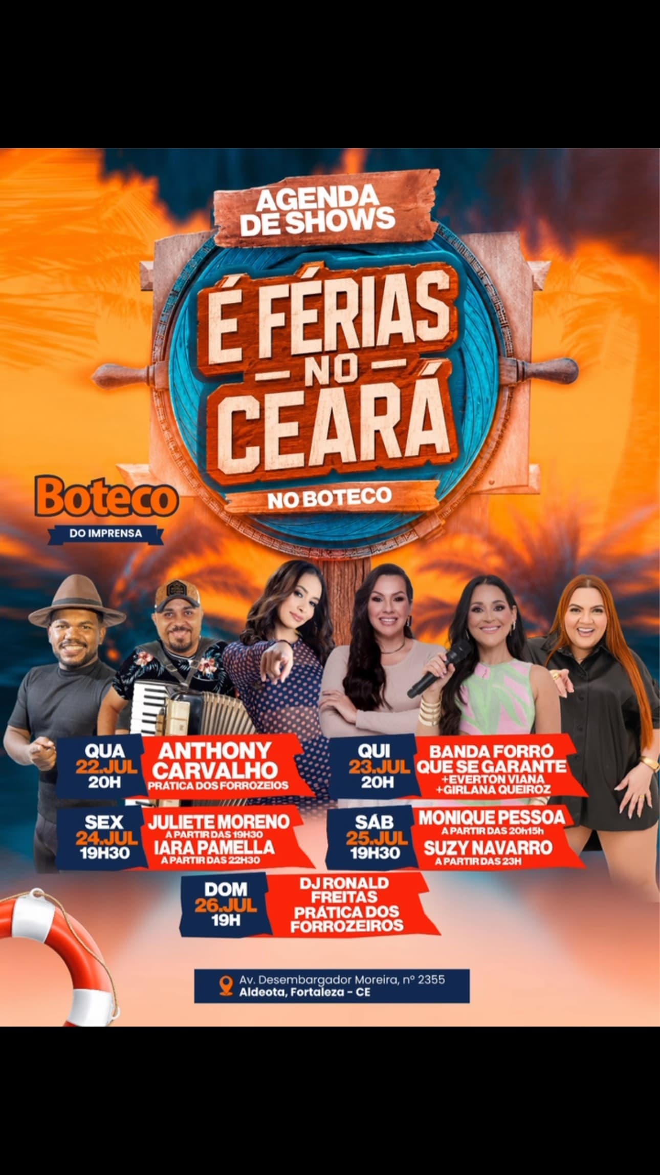 Flyer: É Férias no Ceará - Juliete Moreno e Iara Pamella