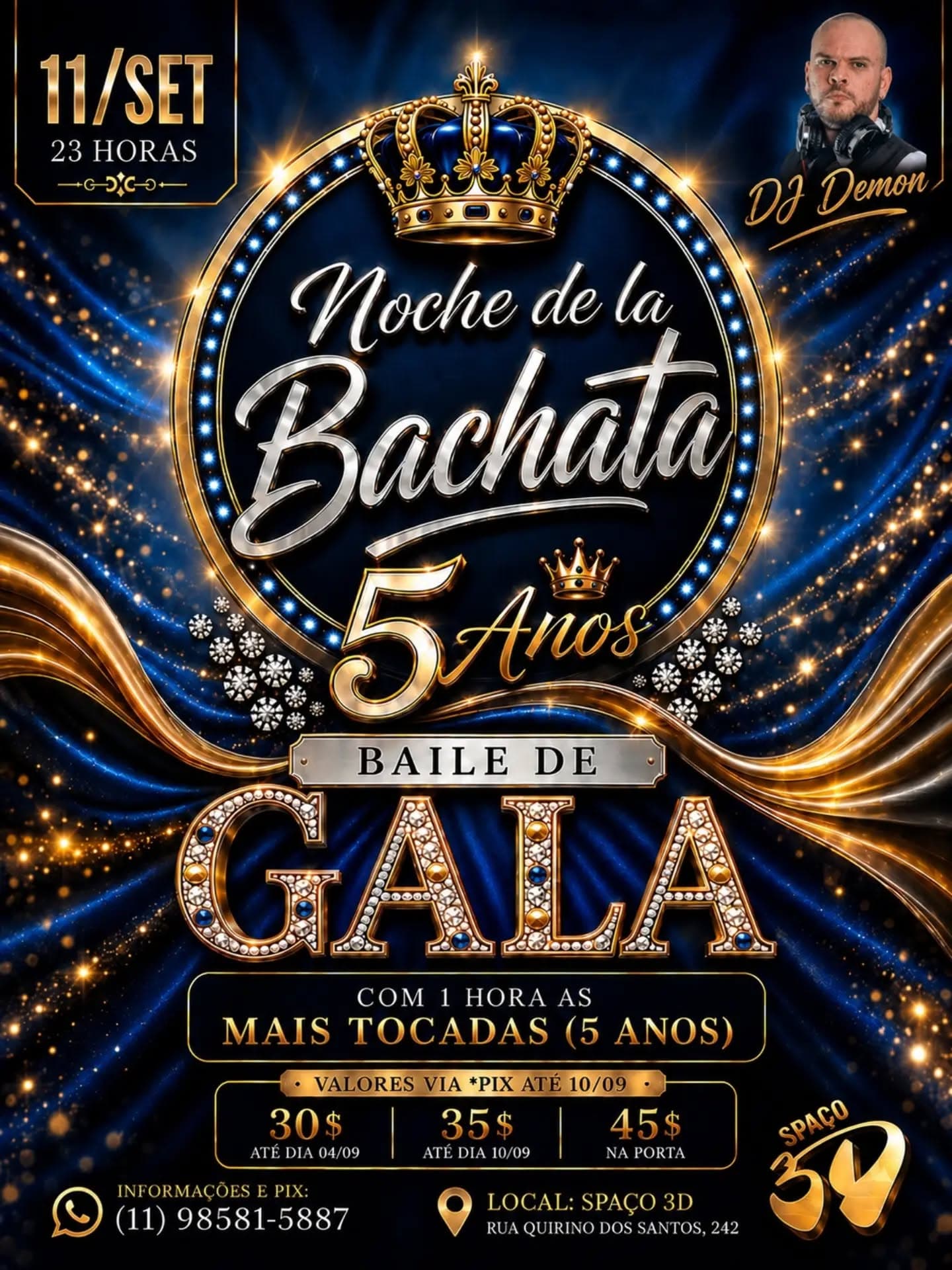 Flyer: Noche de la Bachata - 5 Anos - Baile de Gala