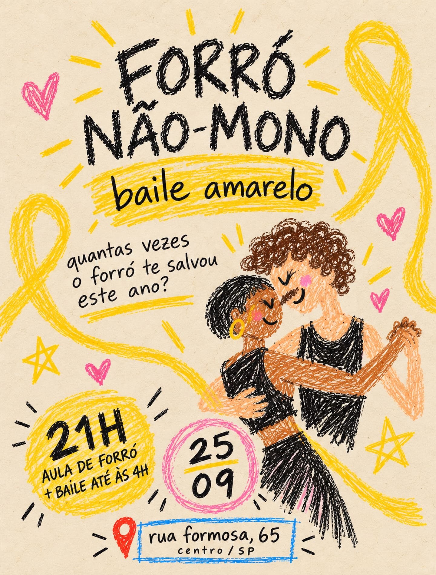 Flyer: Forró Não-Mono - Baile Amarelo