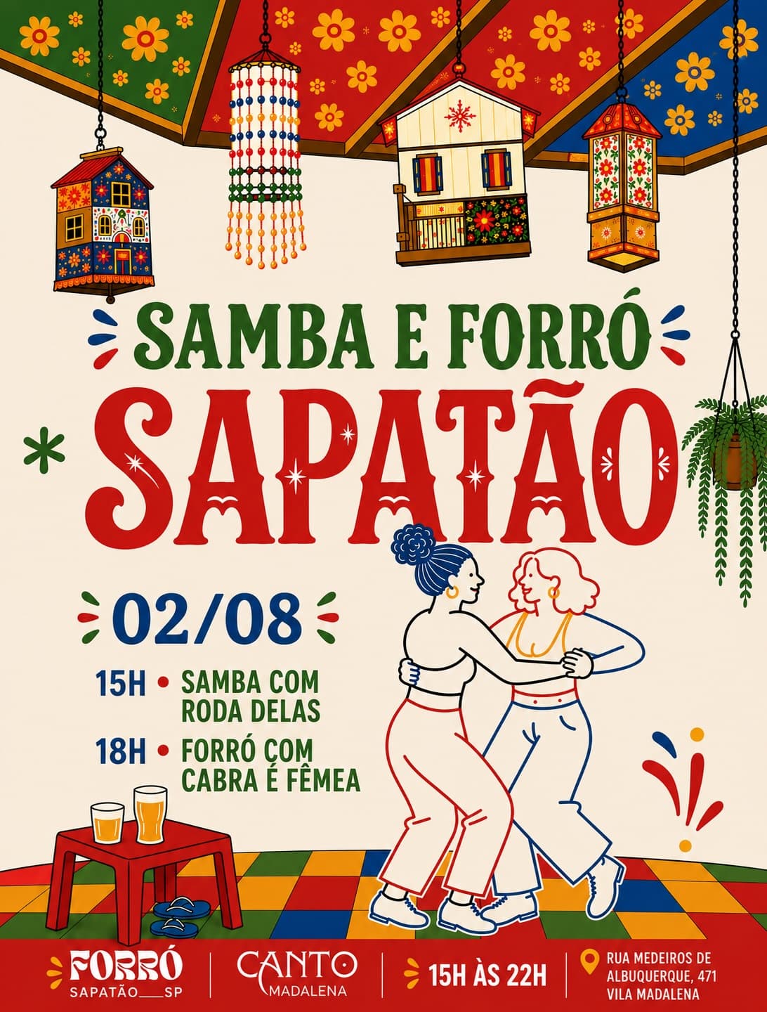 Flyer: Samba e Forró Sapatão