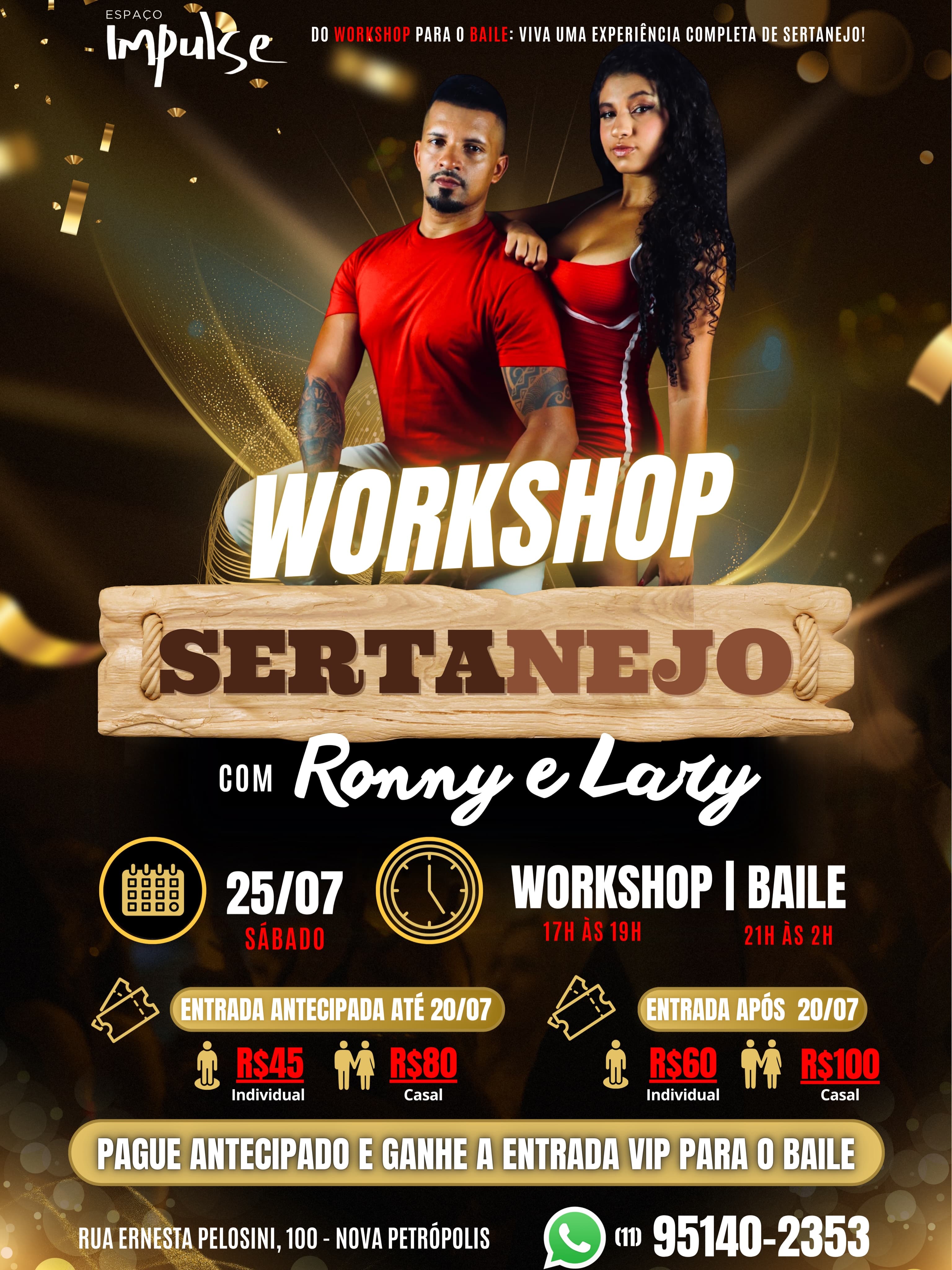 Flyer: Workshop de Sertanejo com Ronny e Lary