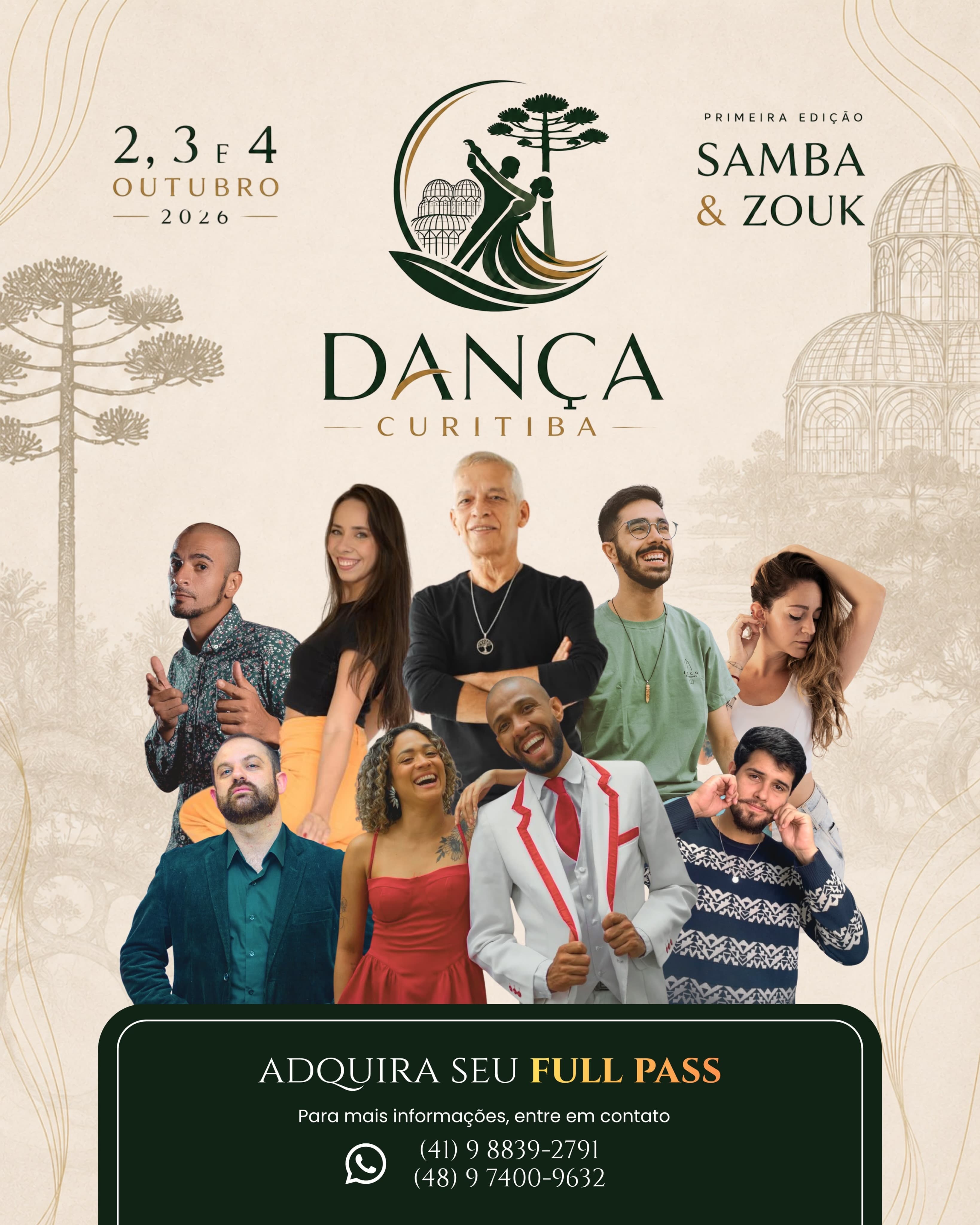 Flyer: Dança Curitiba — Samba & Zouk (1ª Edição)