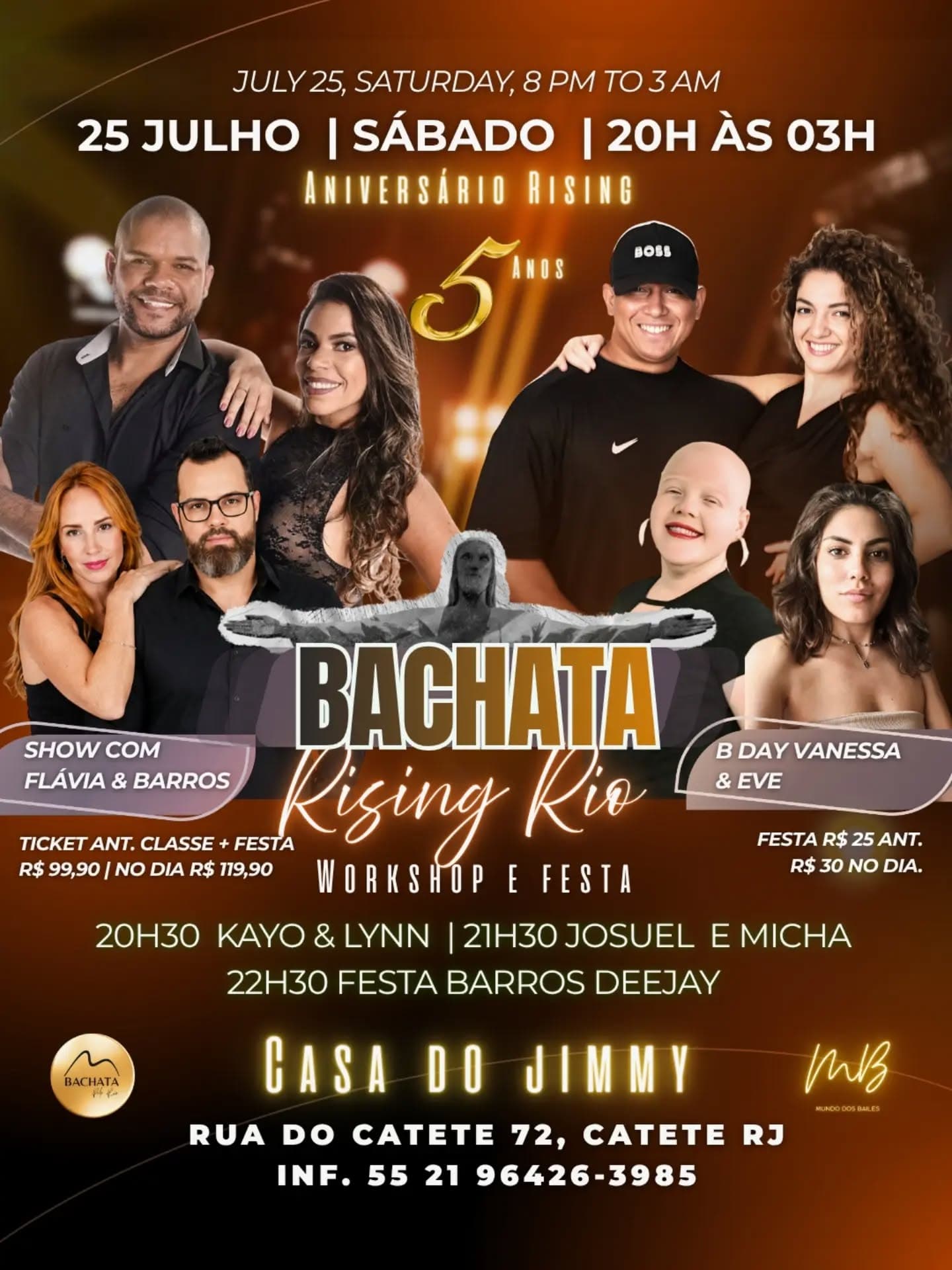 Flyer: Bachata Rising Rio - 5 Anos