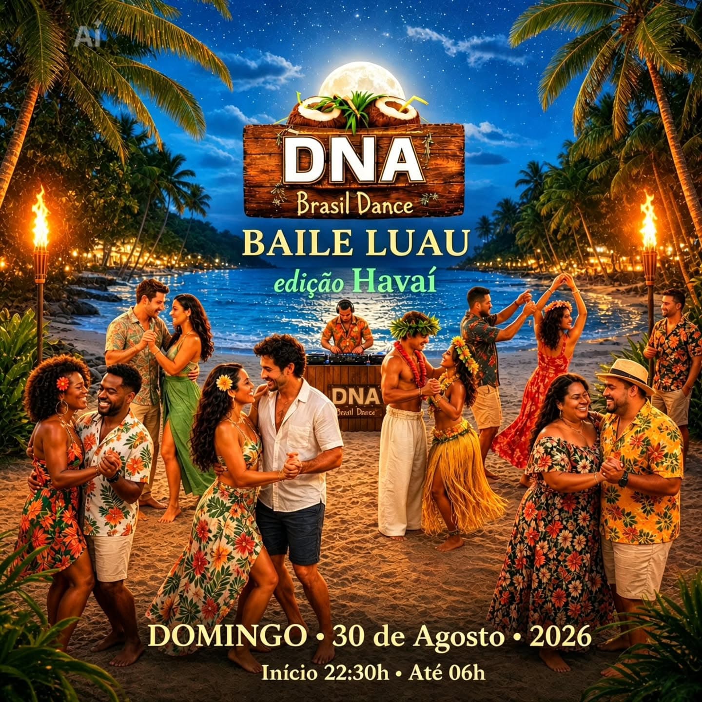 Flyer: DNA Brasil Dance - Baile Luau Edição Havaí