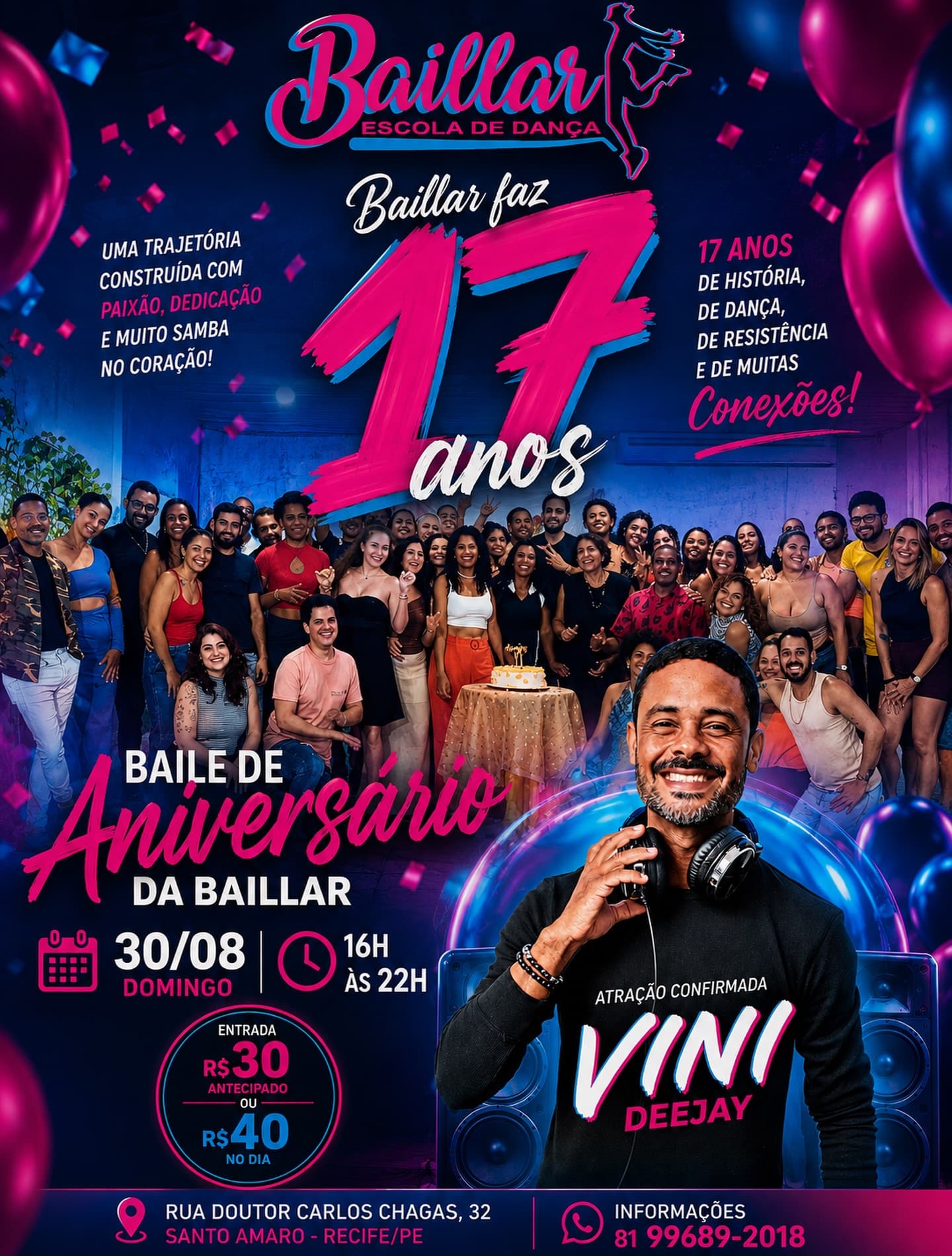 Flyer: Baile de Aniversário da Baillar - 17 Anos