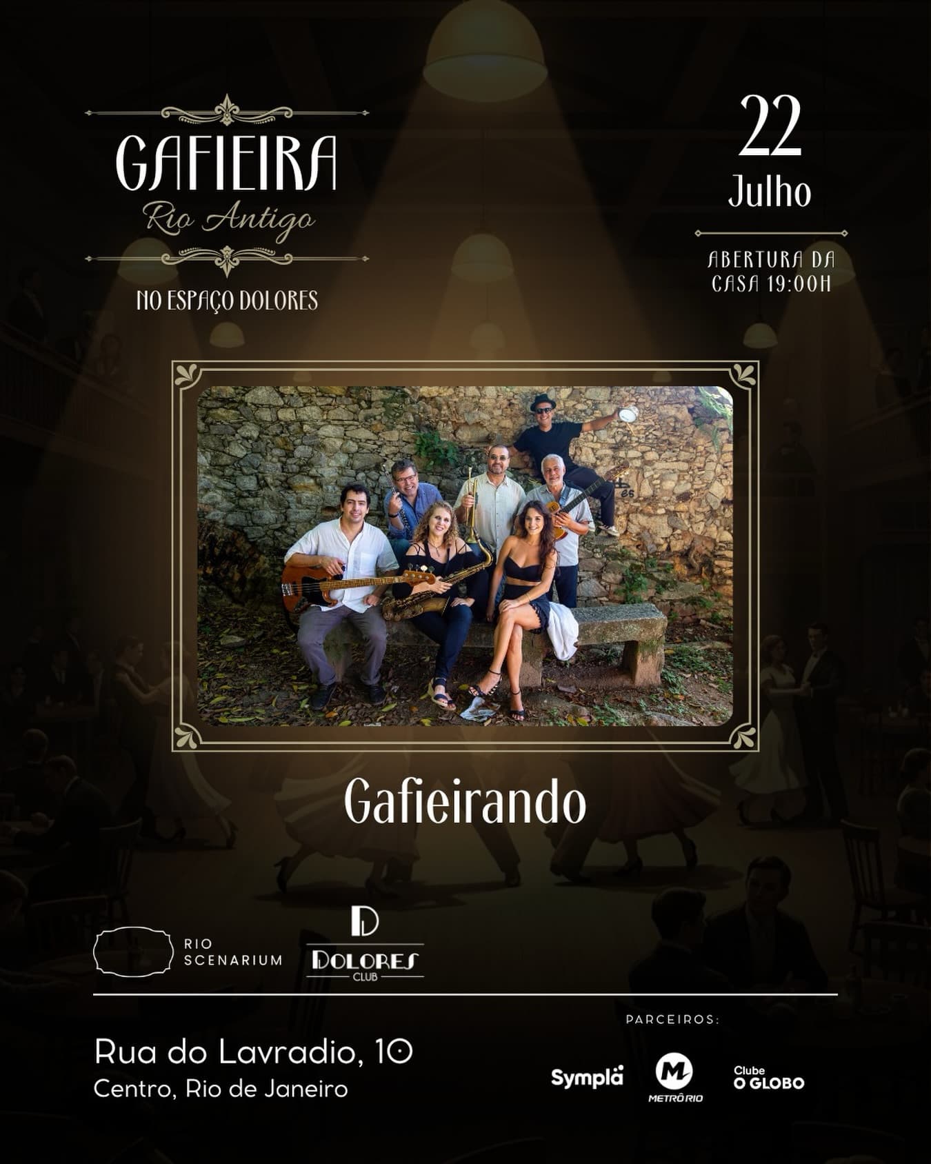 Flyer: Gafieira Rio Antigo no Espaço Dolores