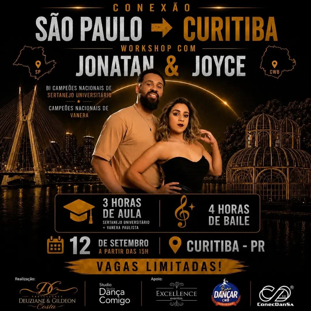 Flyer: Conexão São Paulo ➜ Curitiba - Workshop com Jonatan & Joyce