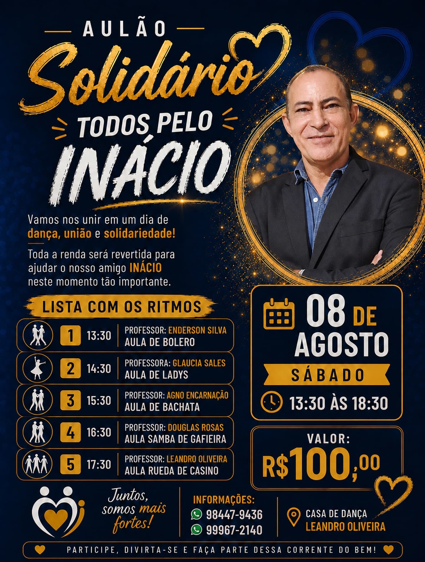 Flyer: Aulão Solidário – Todos pelo Inácio
