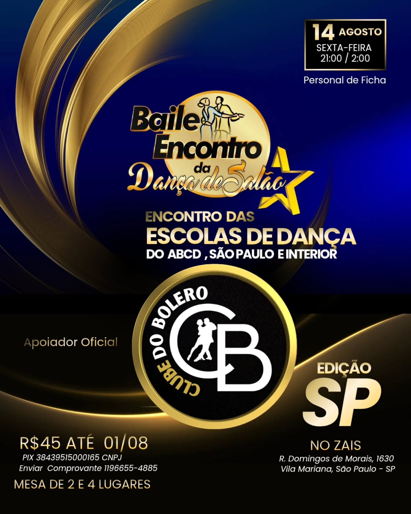 Flyer: Baile Encontro da Dança de Salão - Edição SP