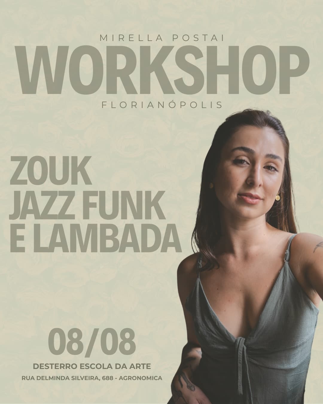 Flyer: Workshop Mirella Postai - Zouk, Jazz Funk e Lambada