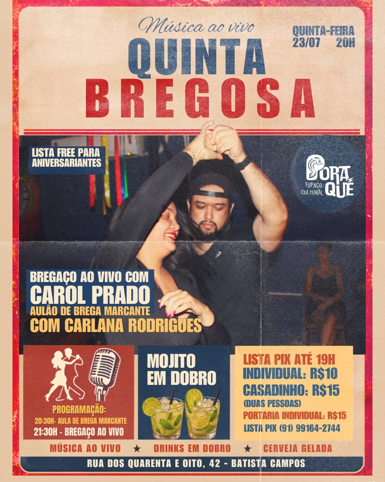Flyer: Quinta Bregosa no Poraquê
