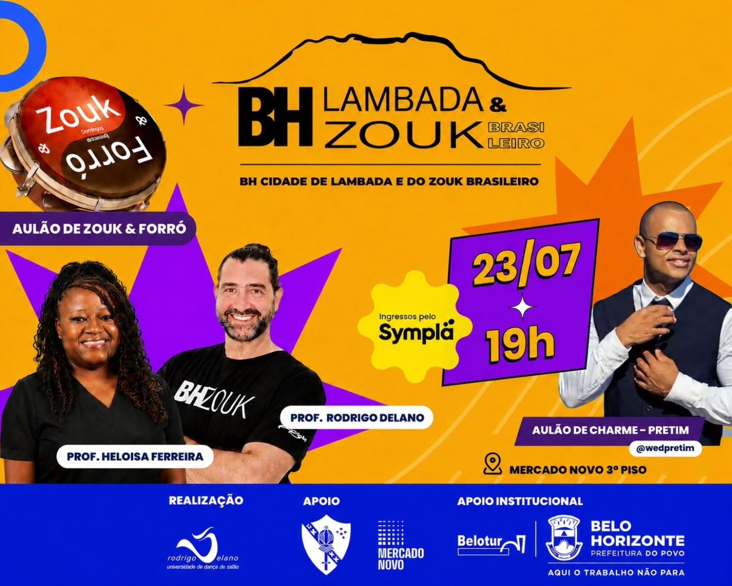 Flyer: Aulão de Zouk, Forró e Charme no Mercado Novo
