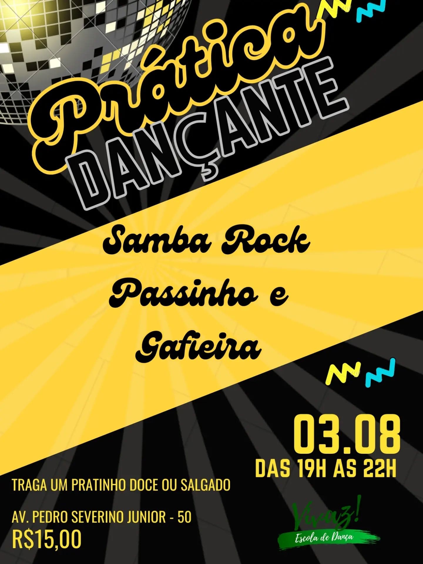 Flyer: Prática Dançante - Samba Rock, Passinho e Gafieira
