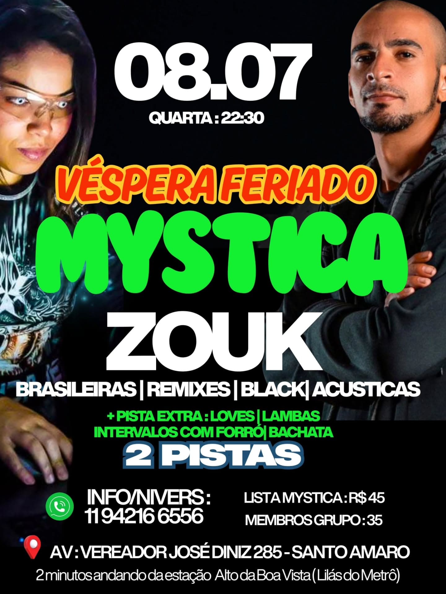 Flyer: Mystica Zouk - Véspera de Feriado