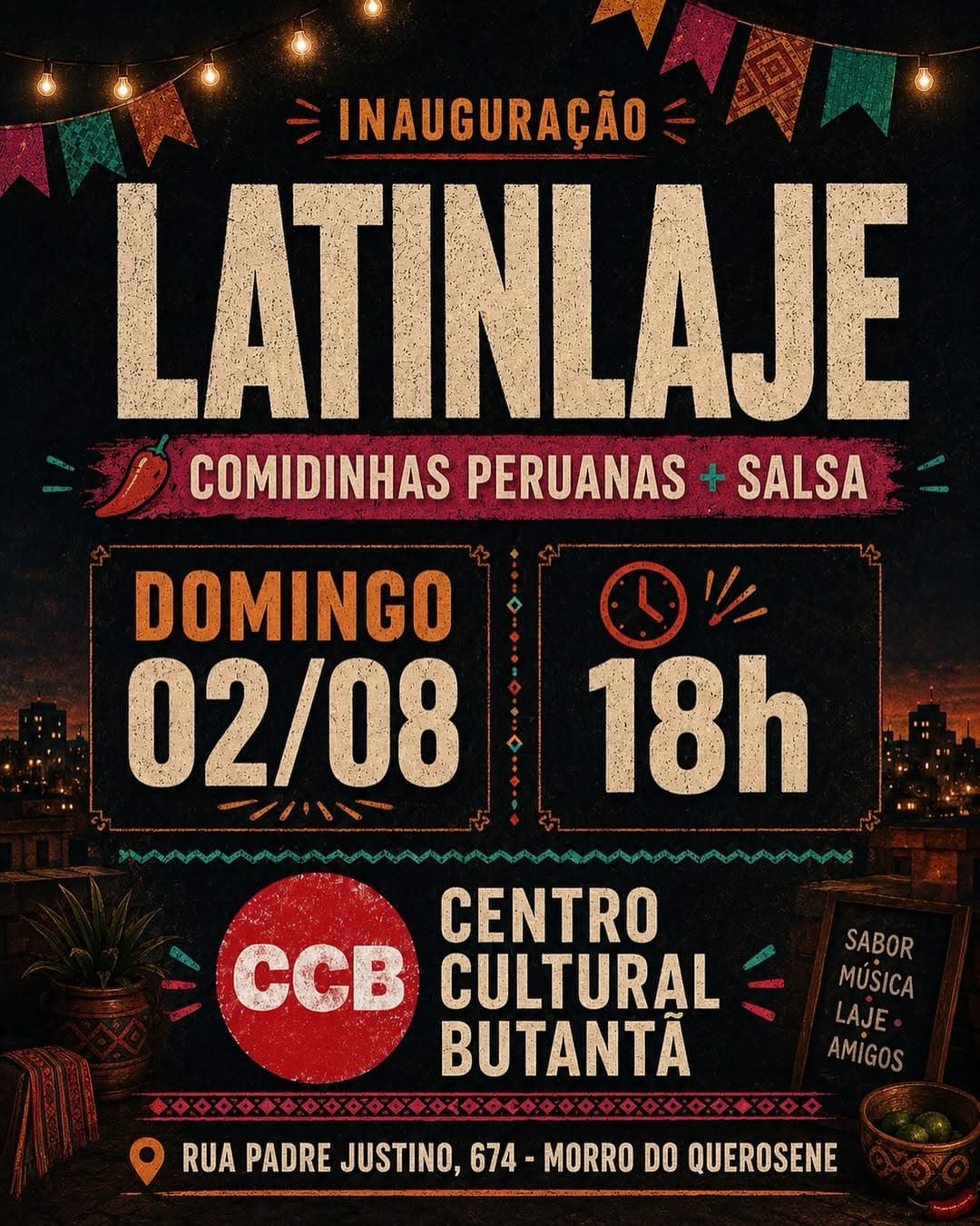 Flyer: Inauguração Latinlaje