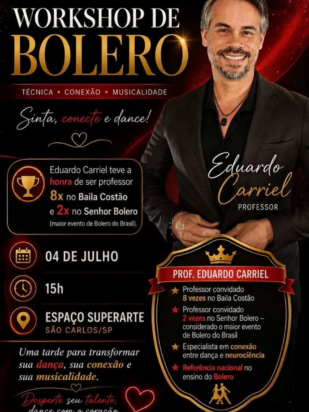Flyer: Workshop de Bolero com Eduardo Carriel