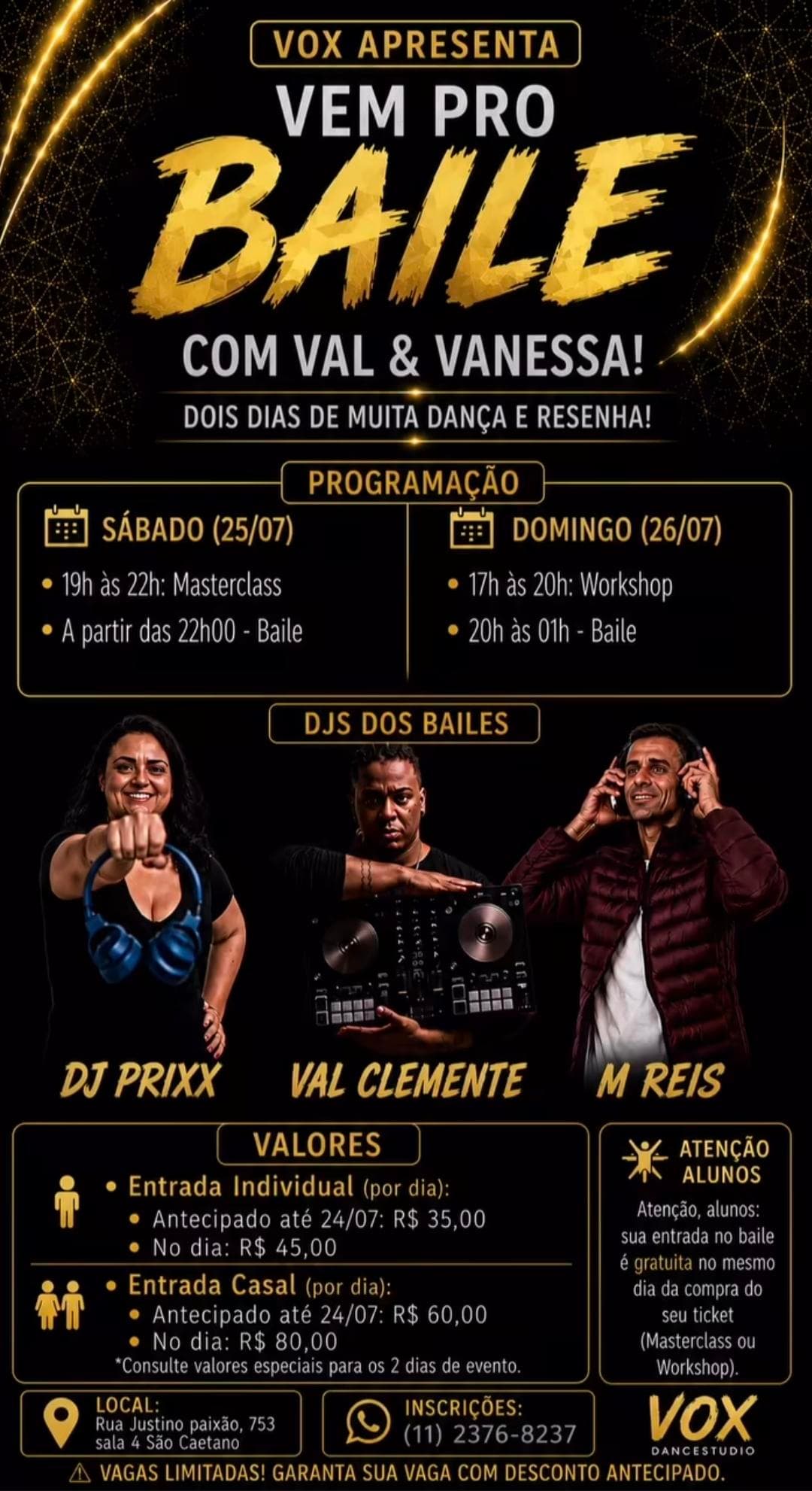 Flyer: Masterclass, Workshop e Baile - Fim de Semana